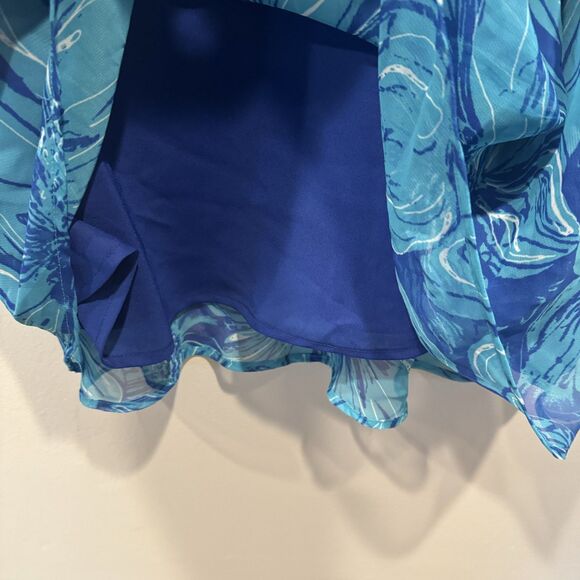 Cato Maxi Skirt Flowy Blue Office Career Boho Modest Tropical Womens sz 22/24W - Picture 6 of 9